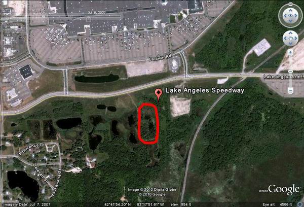 Chief Pontiac Speedway (Lake Angelus Speedway) - Aerial From Gary Laster